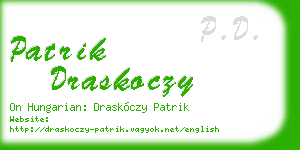 patrik draskoczy business card