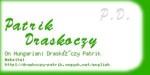 patrik draskoczy business card